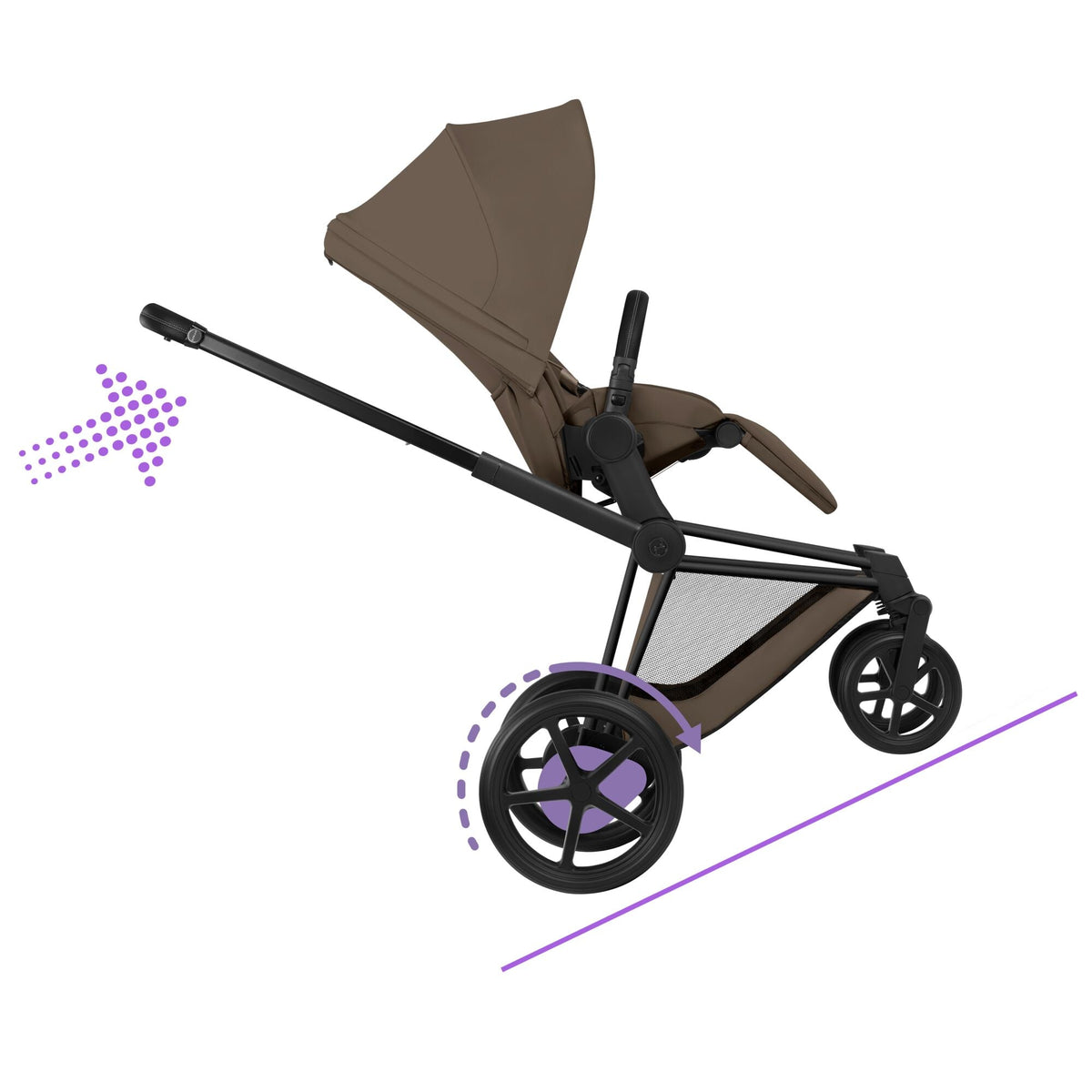 Cybex e-Priam Comfort Set (Pushchair & Carrycot) - Coconut Brown with Matt Black Frame