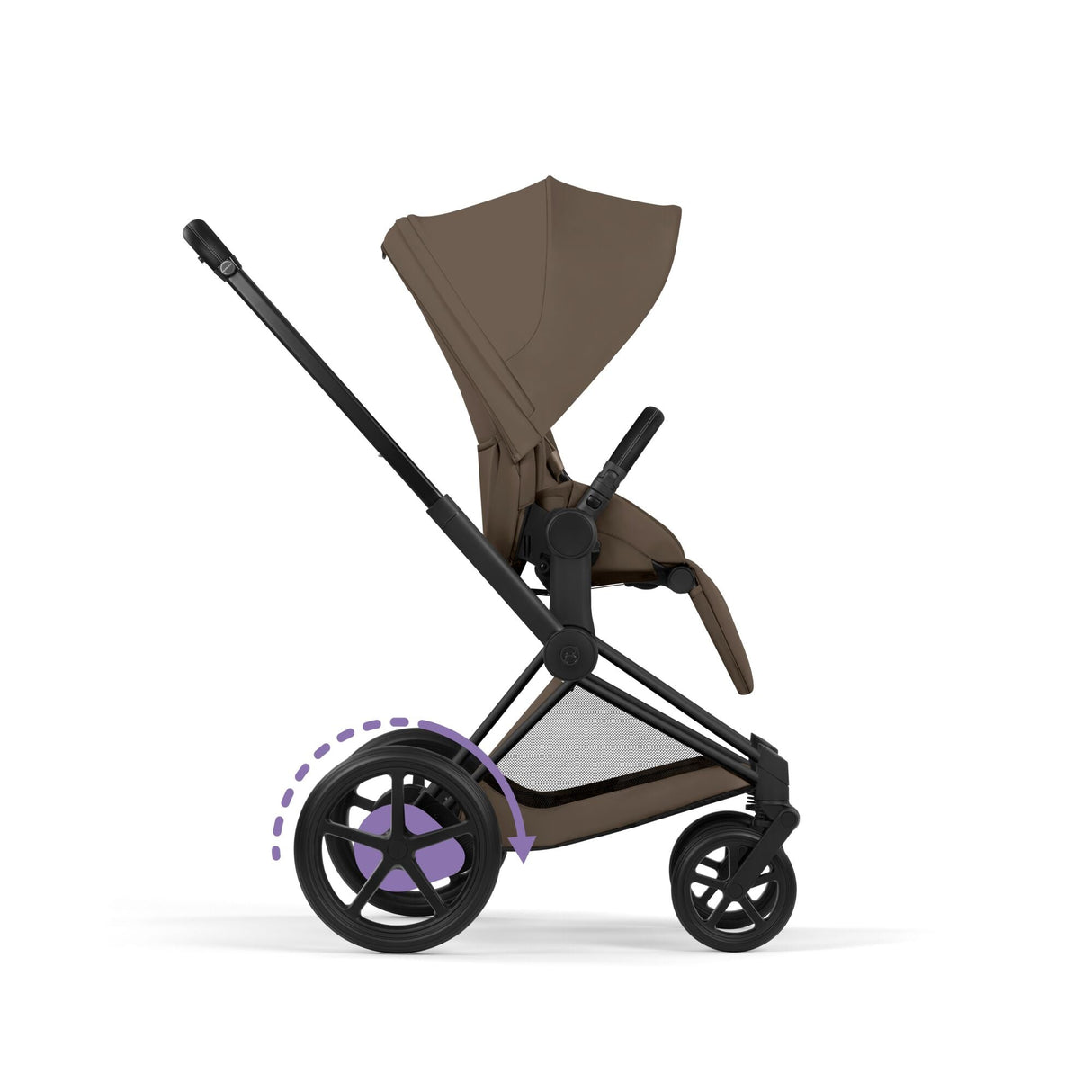 Cybex e-Priam Comfort Set (Pushchair & Carrycot) - Coconut Brown with Matt Black Frame