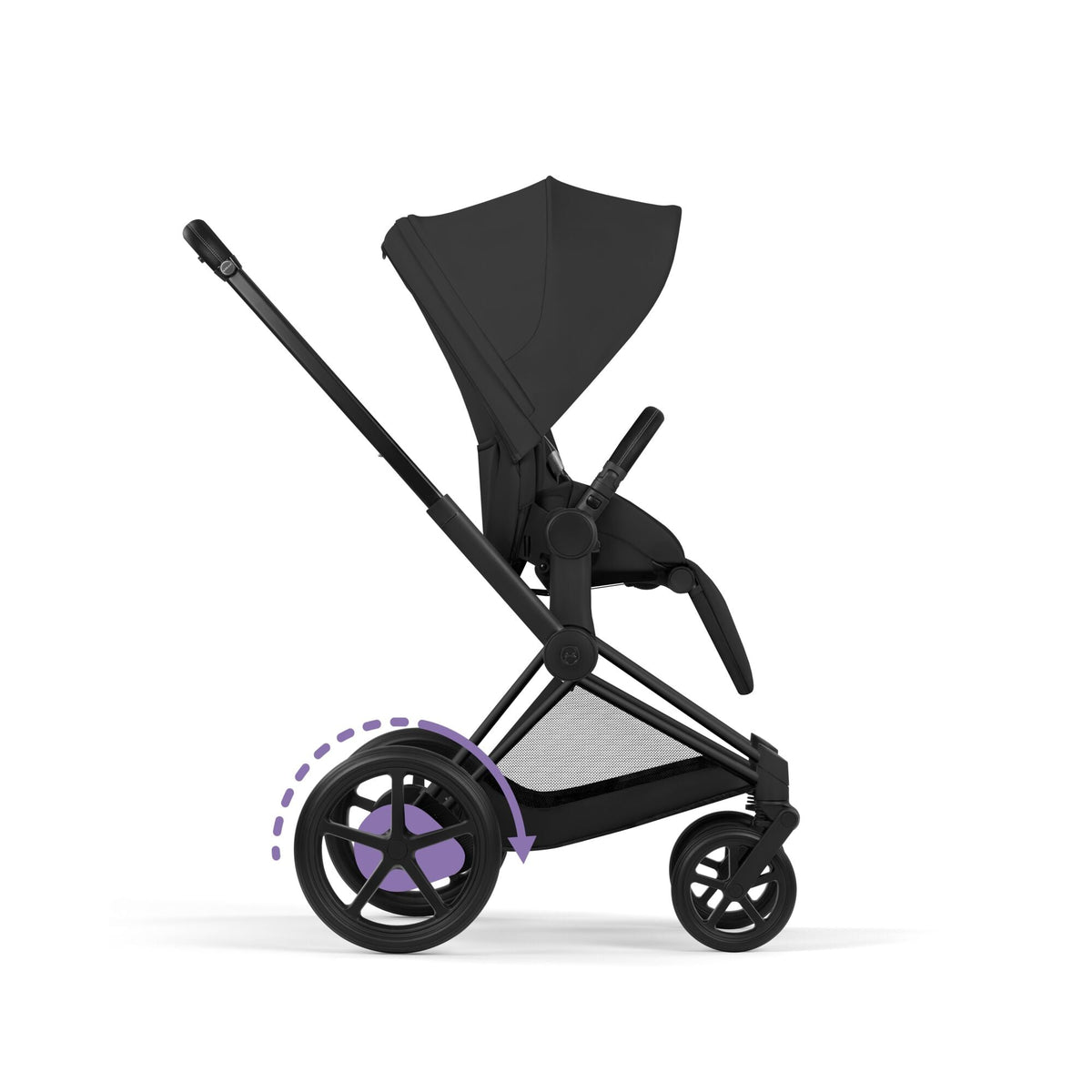 Cybex e-Priam Comfort Set (Pushchair & Carrycot) - Sepia Black with Matt Black Frame