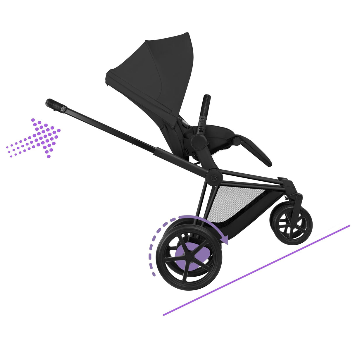 Cybex e-Priam Comfort Set (Pushchair & Carrycot) - Sepia Black with Matt Black Frame