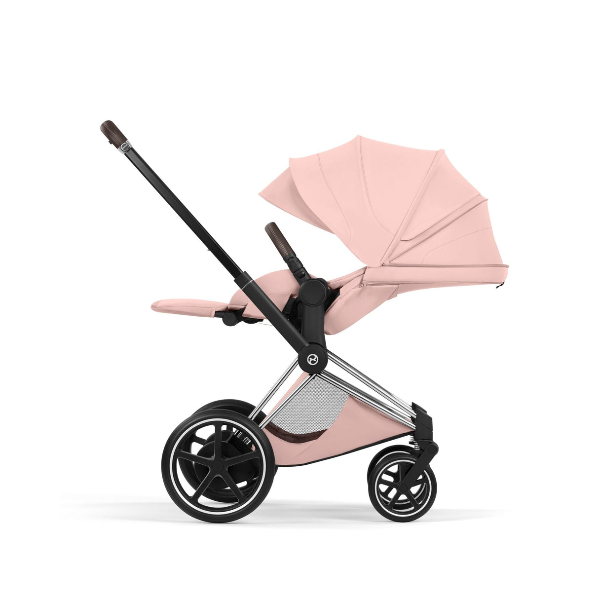 Cybex ePriam Style Pushchair - Peach Pink with Chrome Brown Frame