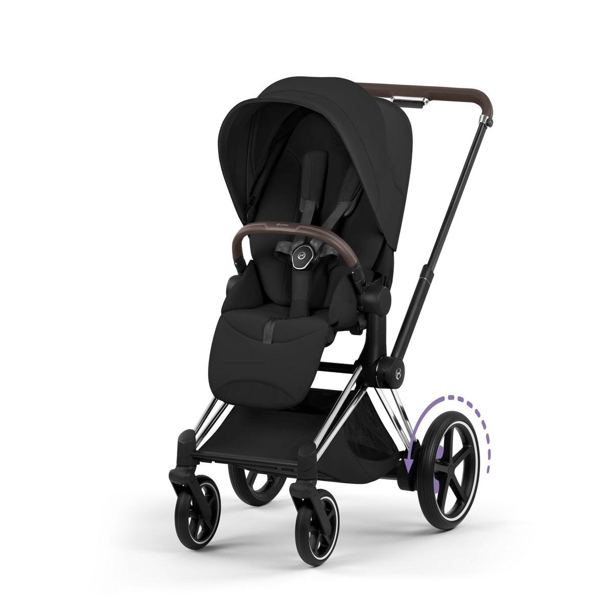 Cybex ePriam Style Pushchair - Sepia Black with Chrome Brown Frame