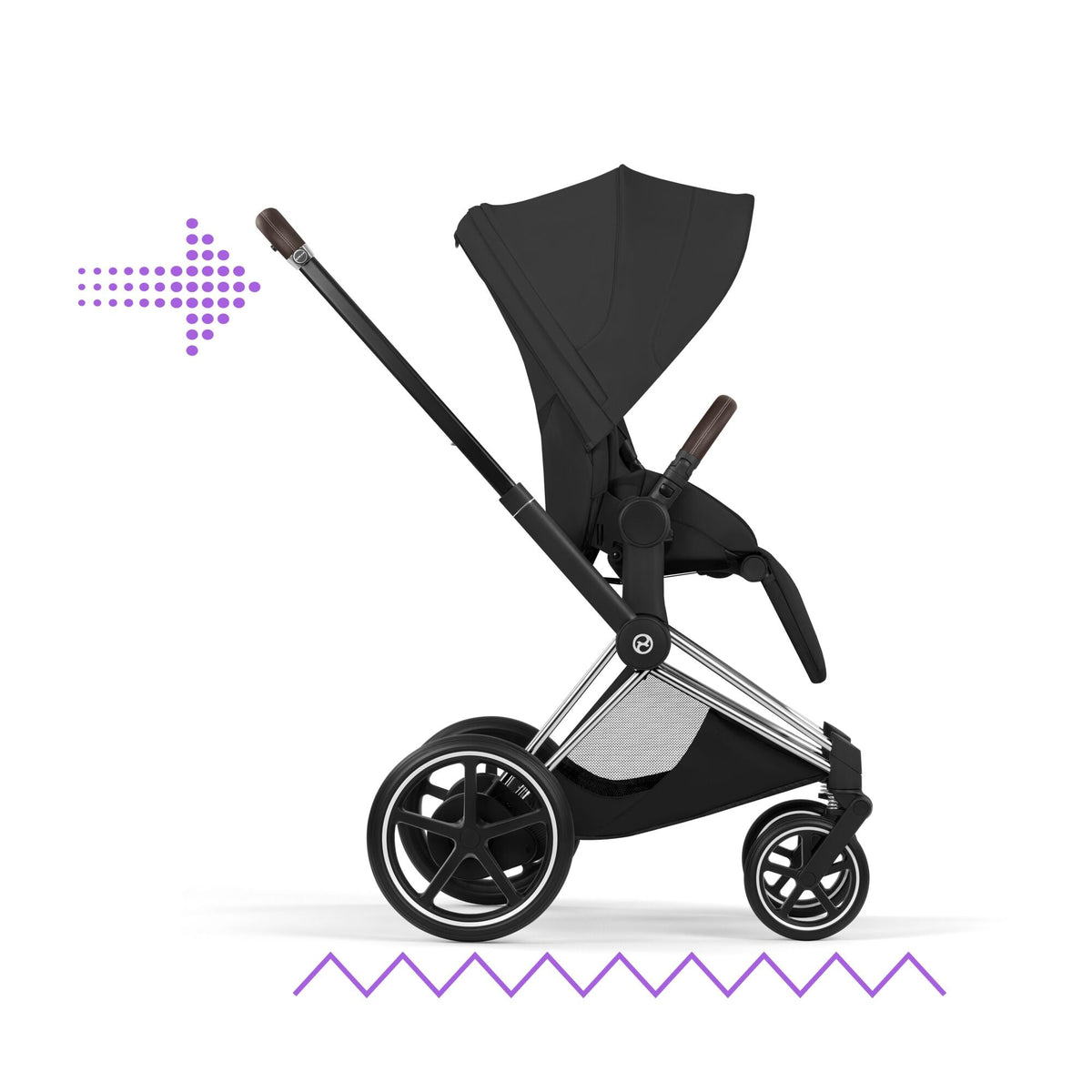 Cybex ePriam Style Pushchair - Sepia Black with Chrome Brown Frame
