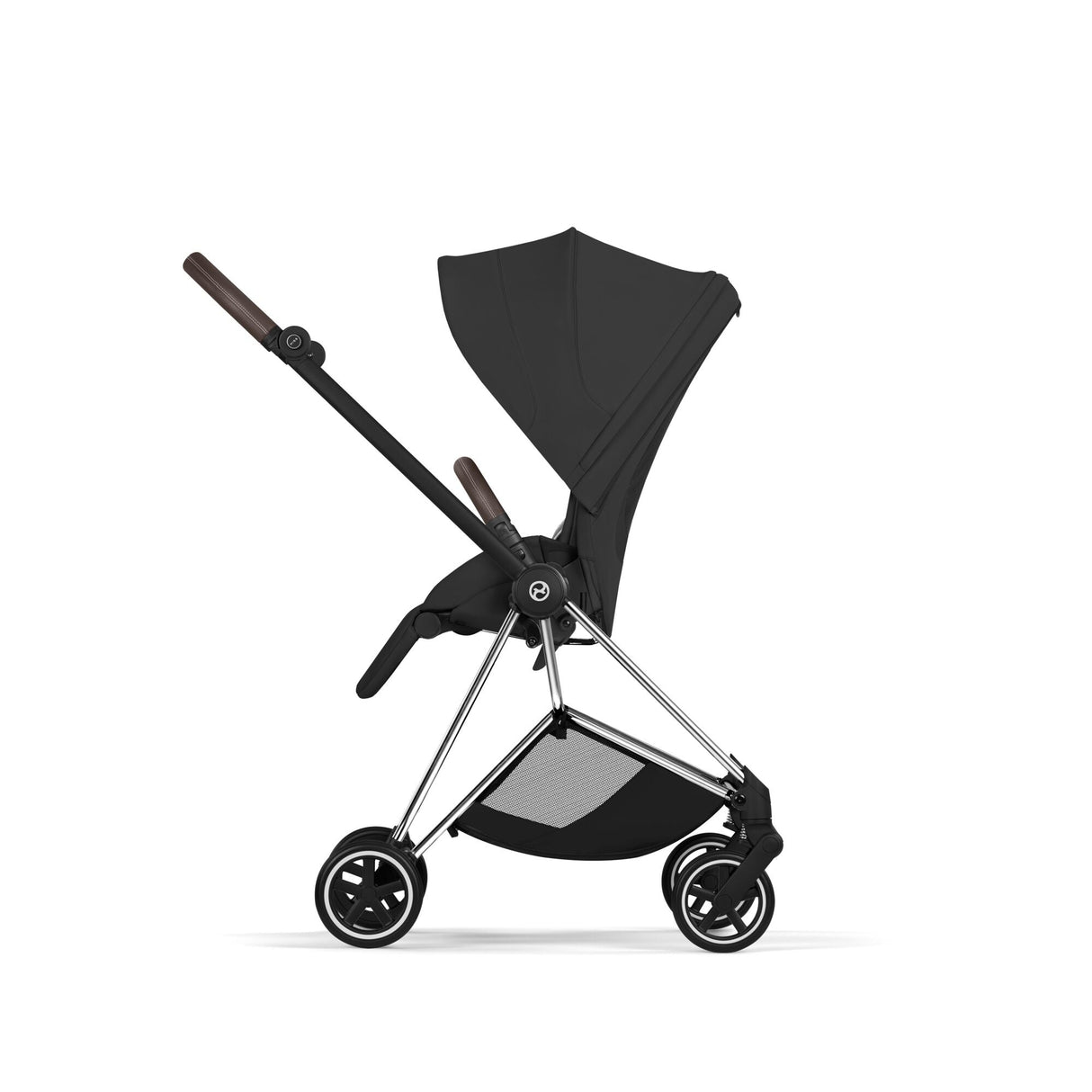 Cybex Mios Style Pushchair & Fold Cot Bundle - Sepia Black & Chrome Brown Frame