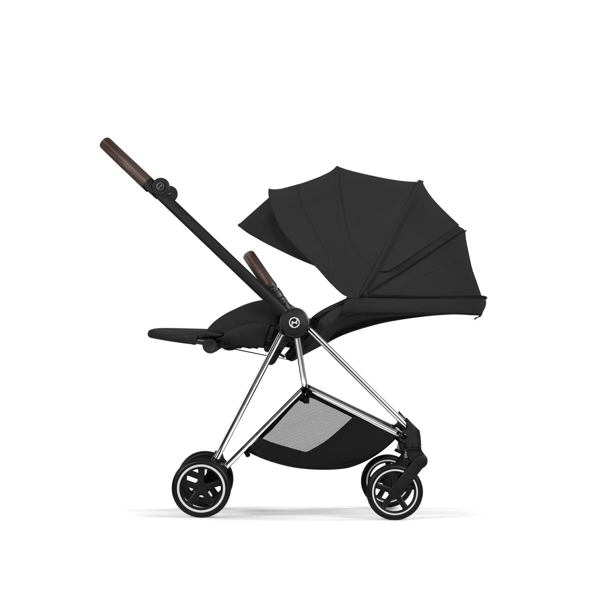 Cybex Mios Style Pushchair & Fold Cot Bundle - Sepia Black & Chrome Brown Frame