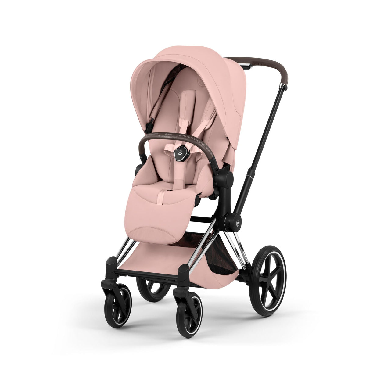 Cybex Priam Style Pushchair - Peach Pink with Chrome Brown Frame