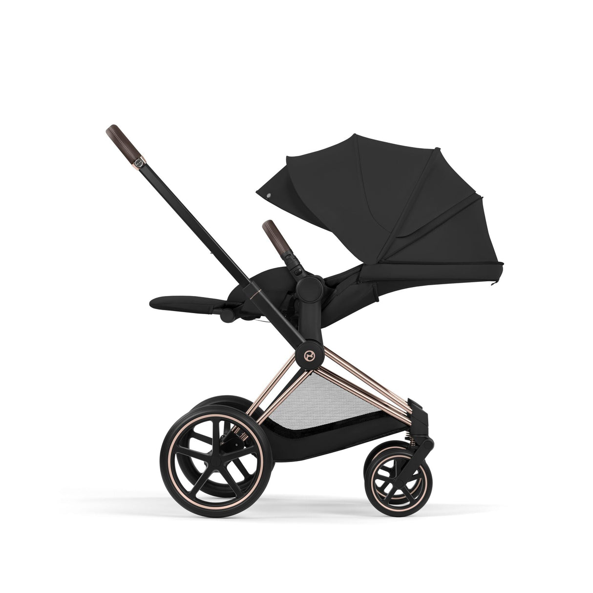 Cybex Priam Comfort Set (Pushchair & Carrycot) - Sepia Black with Rose Gold Frame