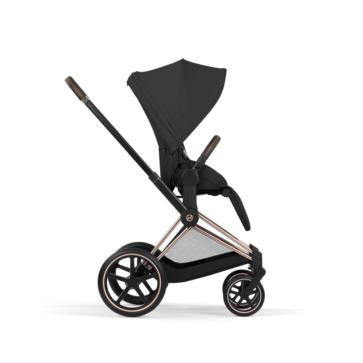 Cybex Priam Comfort Set (Pushchair & Carrycot) - Sepia Black with Rose Gold Frame