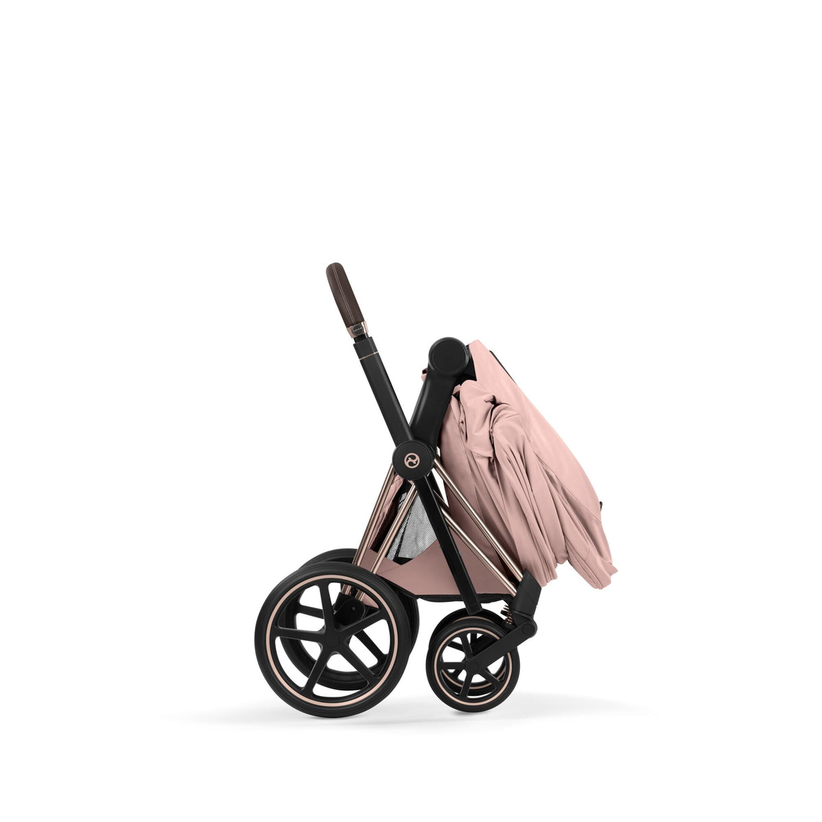 Cybex PRIAM Fold Cot Travel System Bundle - Style Peach Pink & Rose Gold Frame