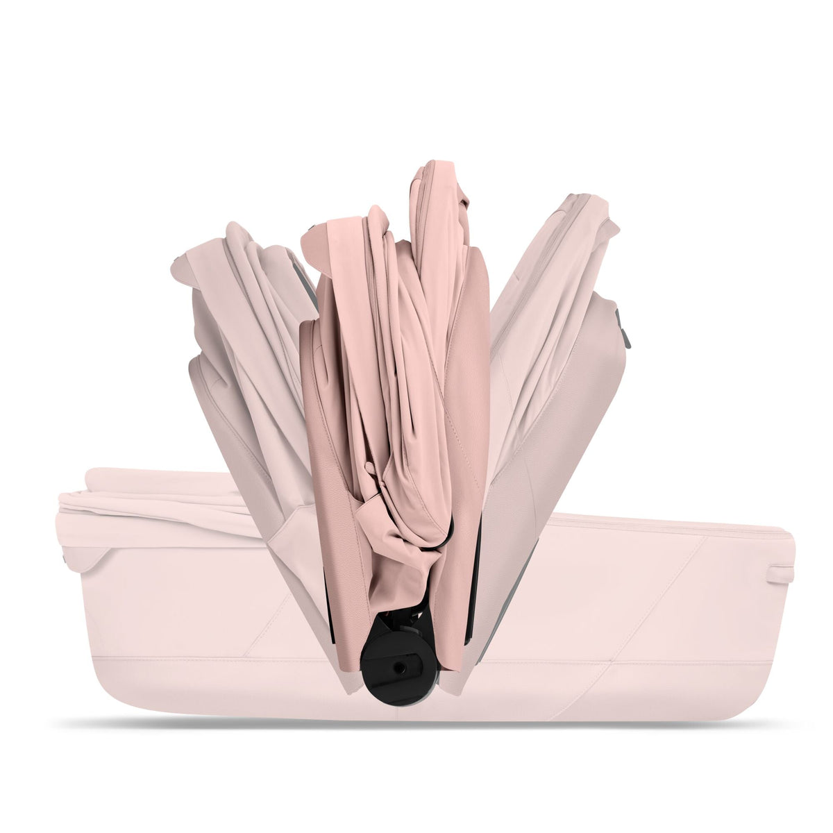 Cybex e-PRIAM Fold Cot Travel System Bundle - Style Peach Pink & Chrome Brown Frame