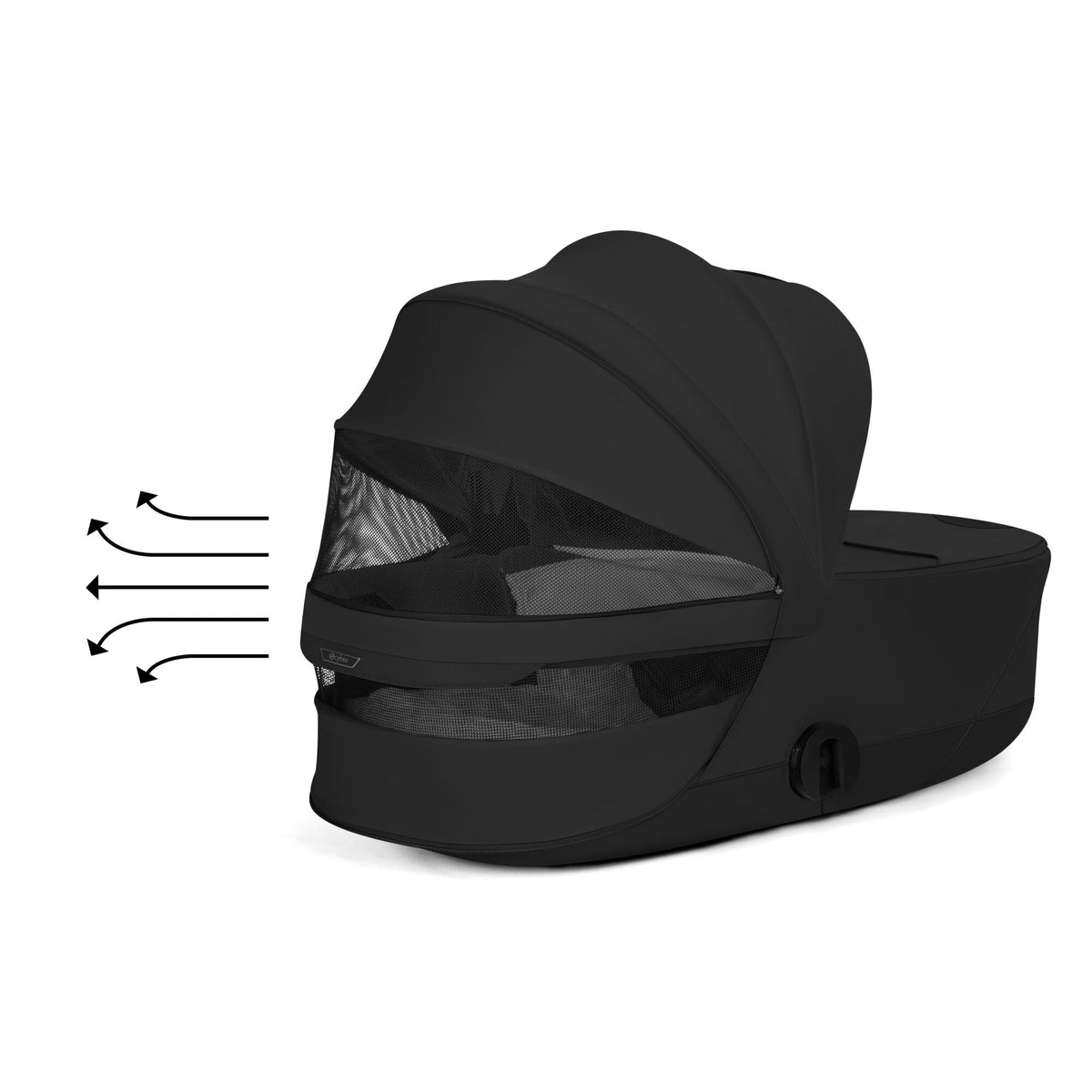 Cybex e-PRIAM Fold Cot Accessory Bundle - Style Sepia Black & Chrome Brown Frame