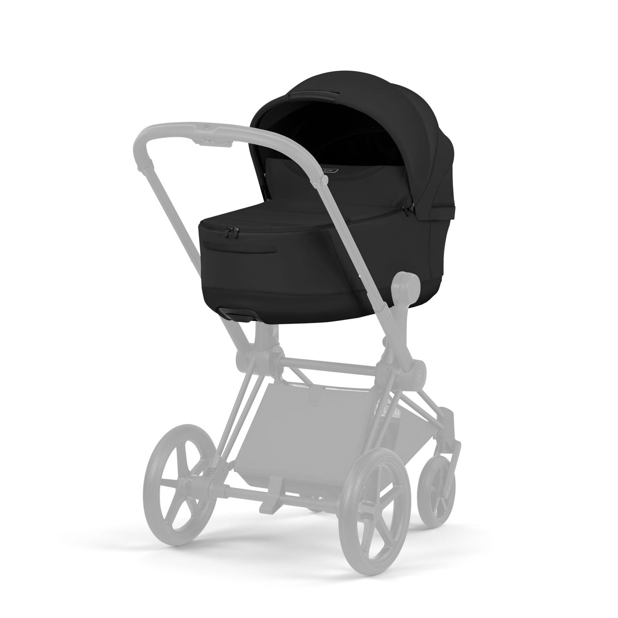Cybex e-PRIAM Fold Cot Travel System Bundle - Style Sepia Black & Chrome Brown Frame