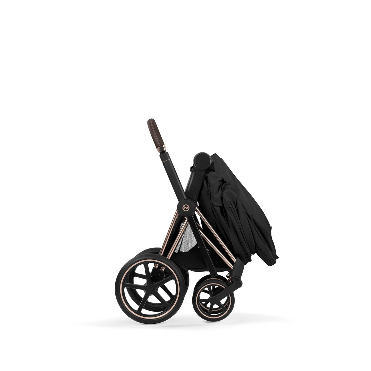 Cybex PRIAM Fold Cot Ultimate Travel System Bundle - Style Sepia Black & Chrome Brown Frame