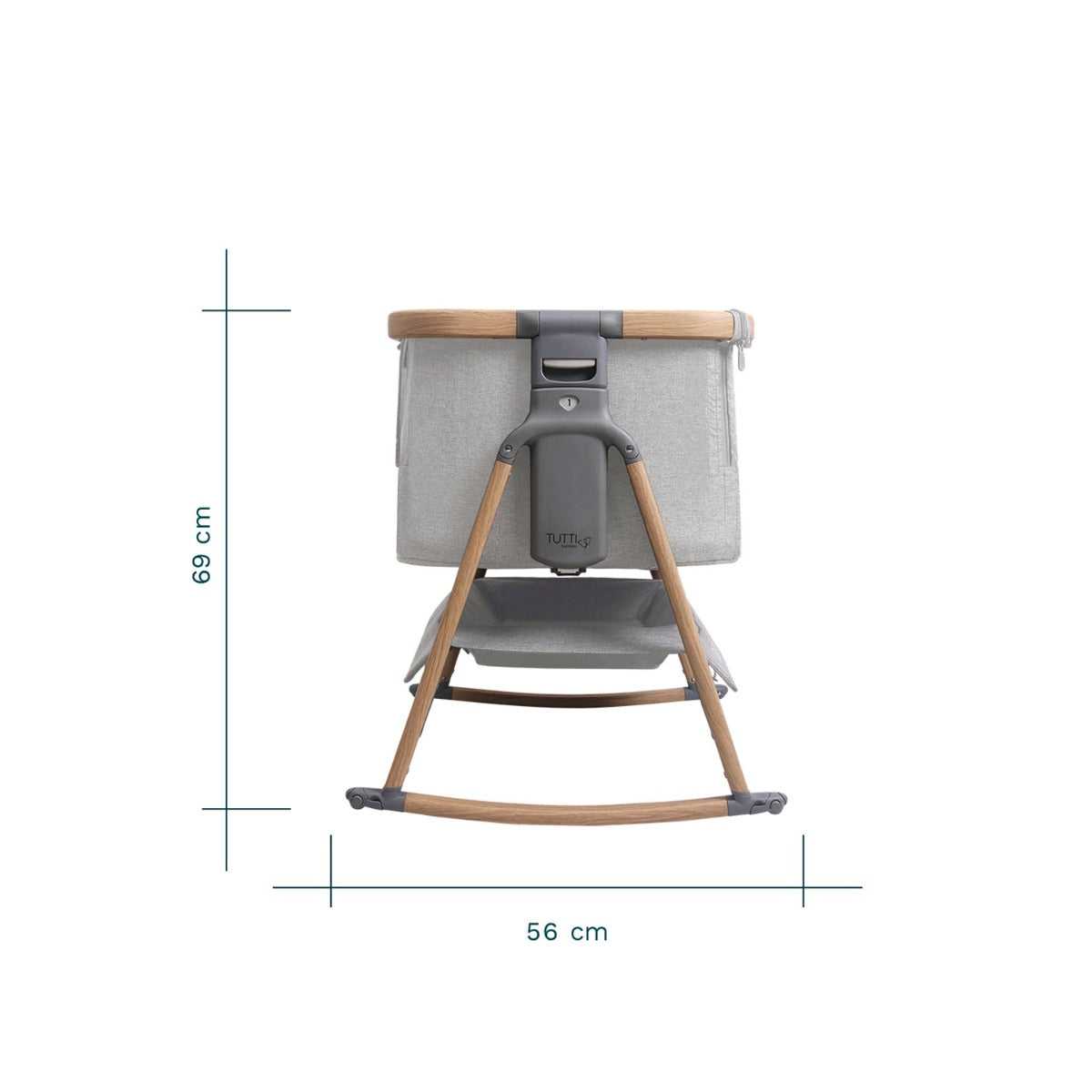 Tutti Bambini CoZee Air Bedside Crib - Oak and Silver