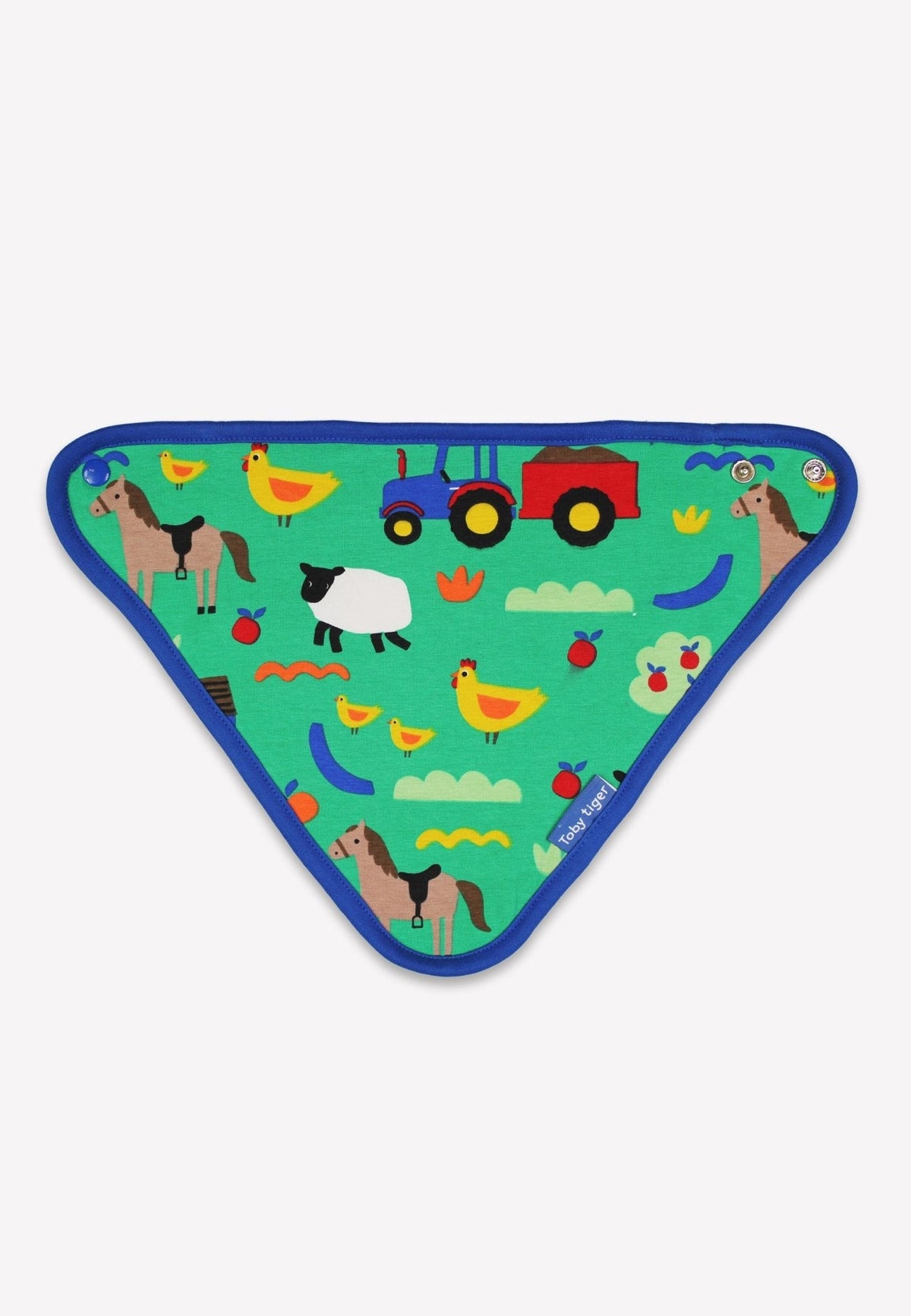 Toby Tiger Organic Hillside Farm Print Dribble Bib