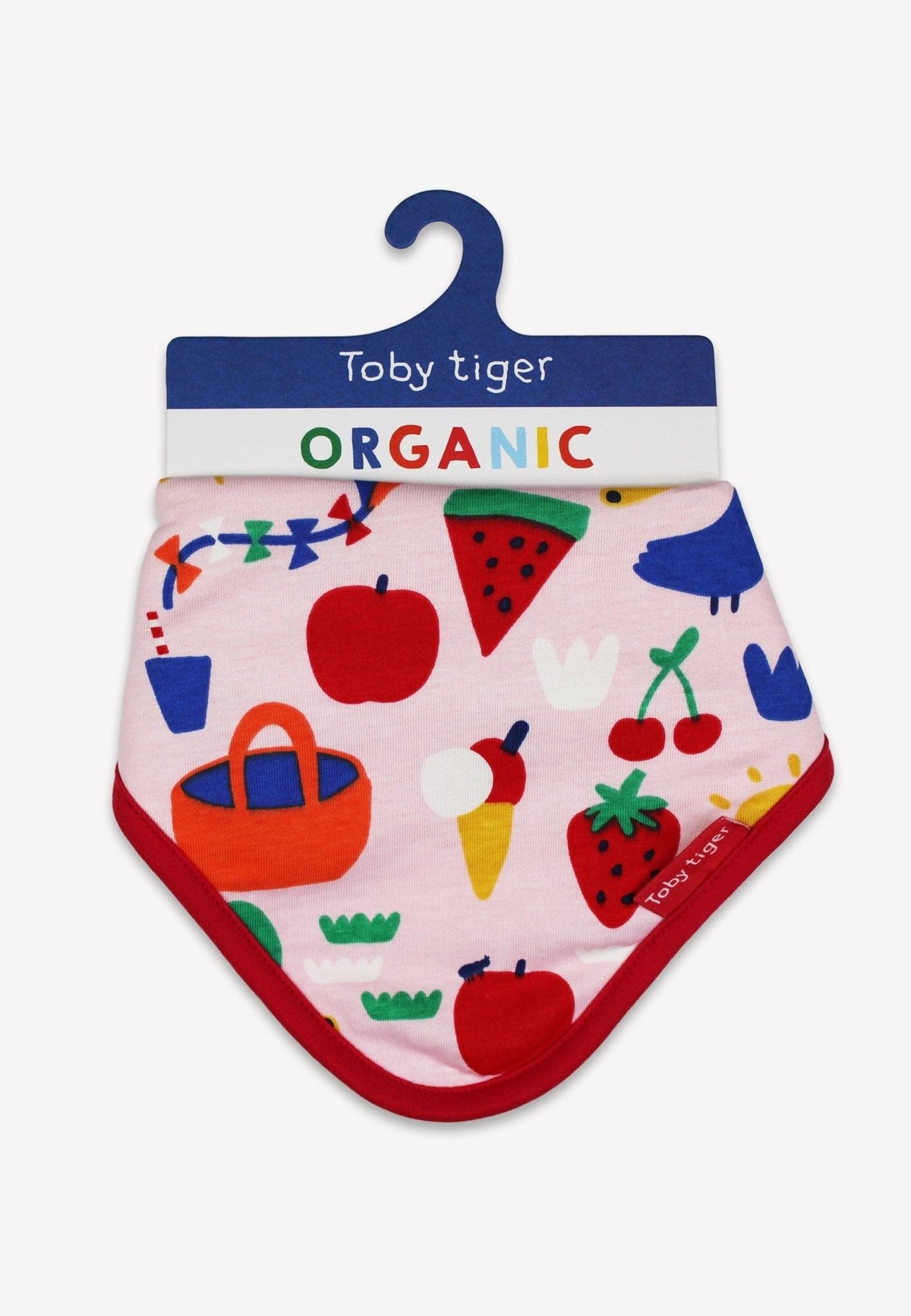 Toby Tiger Organic Picnic Print Dribble Bib
