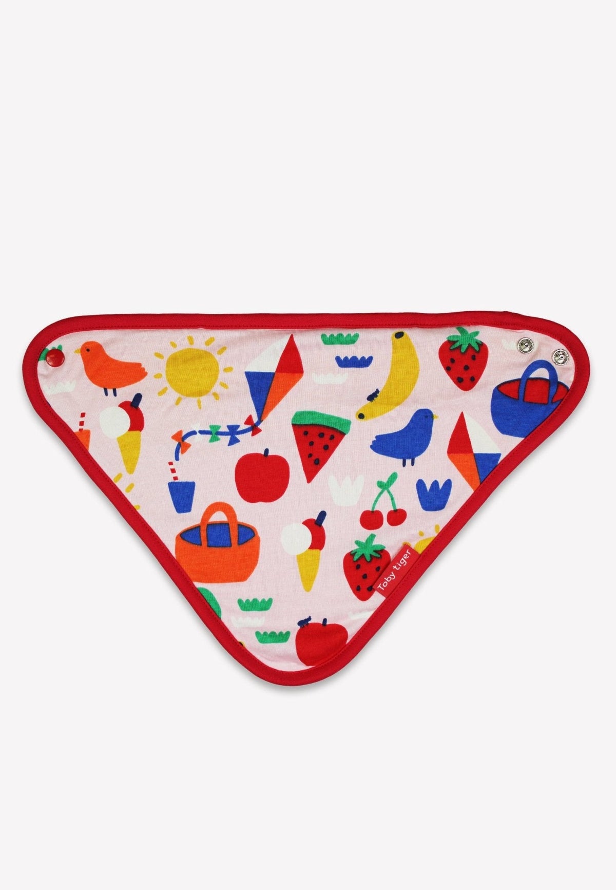 Toby Tiger Organic Picnic Print Dribble Bib