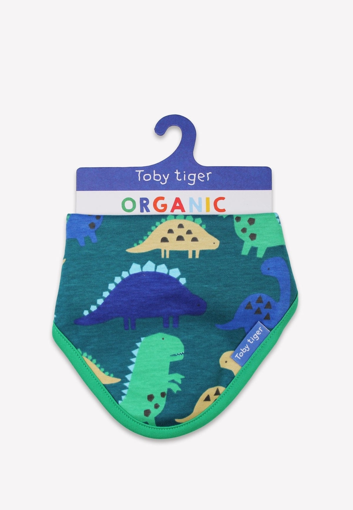Toby Tiger Organic Tonal Dinosaur Print Dribble Bib