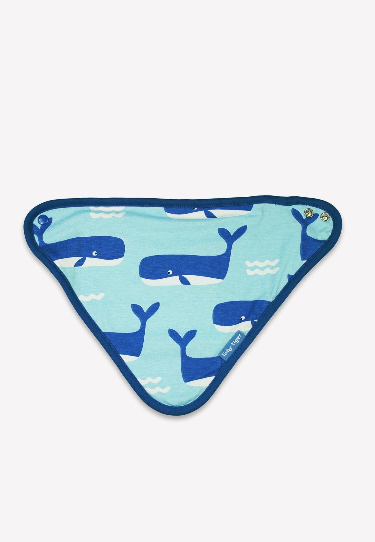 Toby Tiger Organic Whale Waves Print Dribble Bib