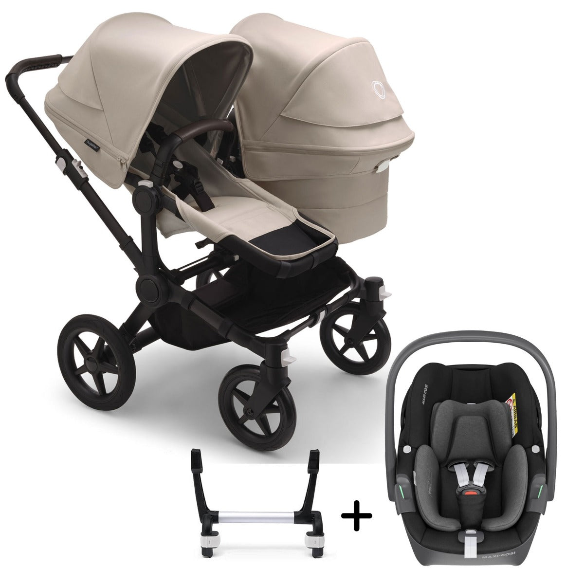 Bugaboo Donkey 5 Duo with Maxi-Cosi Pebble 360 Travel System - Desert Taupe