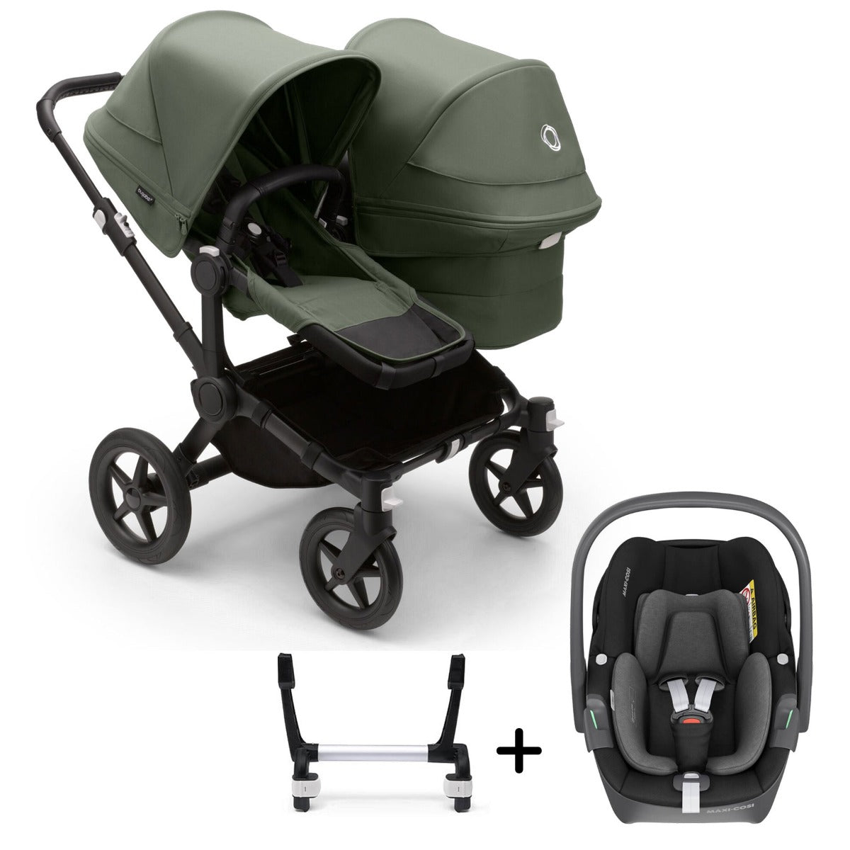 Bugaboo Donkey 5 Duo with Maxi-Cosi Pebble 360 Travel System - Forest Green
