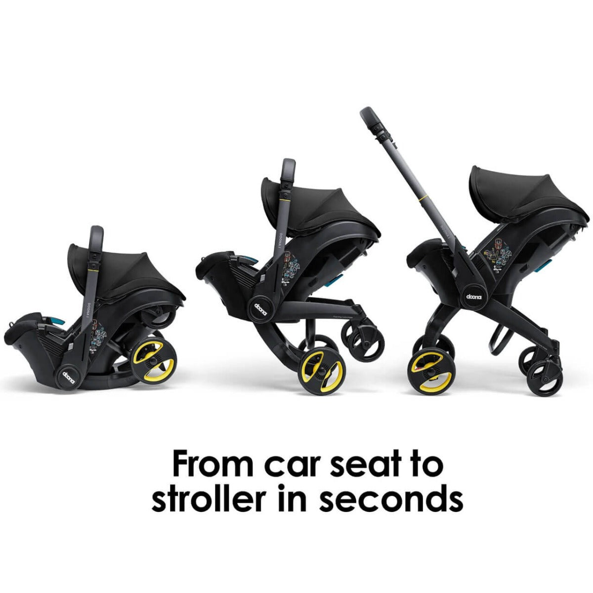 Doona i Infant Car Seat Stroller + IsoFix Base - Nitro Black