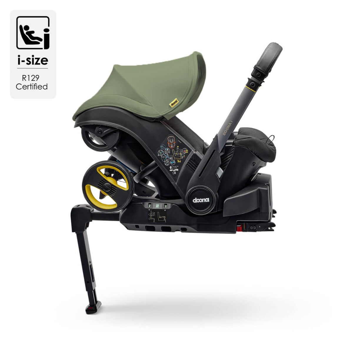 Doona i Infant Car Seat Stroller + IsoFix Base - Desert Green