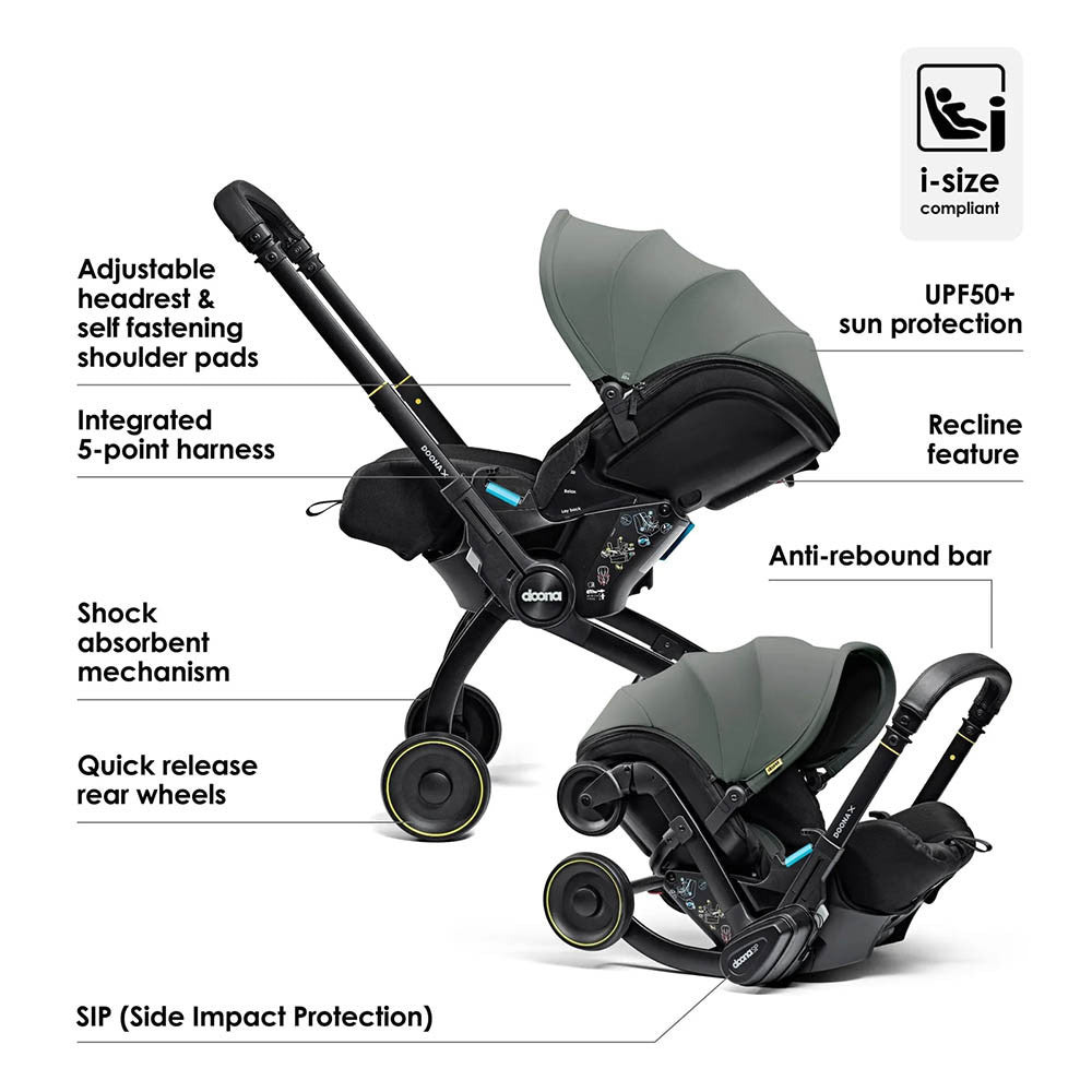 Doona X Infant Car Seat Stroller - Slate Green