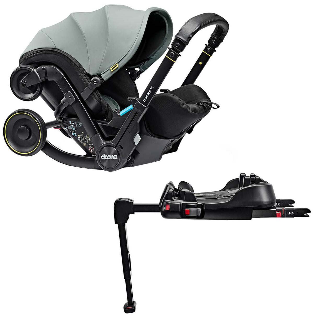 Doona X Infant Car Seat Stroller + IsoFix Base - Dusty Sage