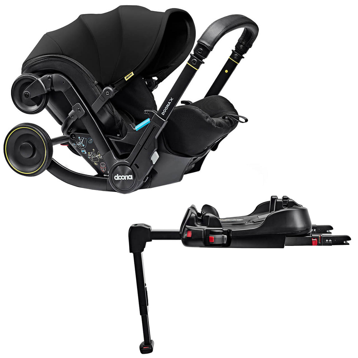 Doona X Infant Car Seat Stroller + IsoFix Base - Nitro Black