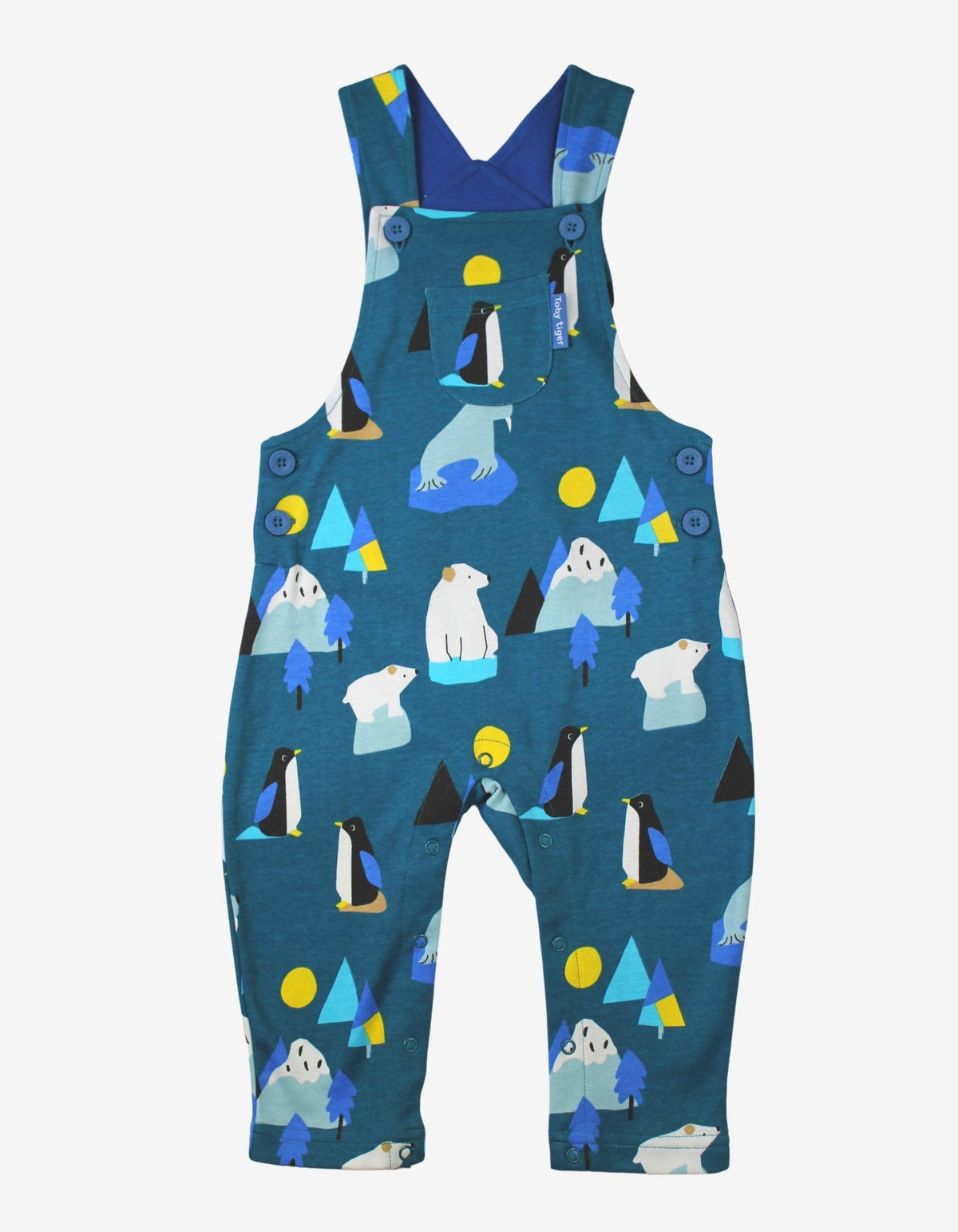 Toby Tiger Organic Arctic Print Dungarees