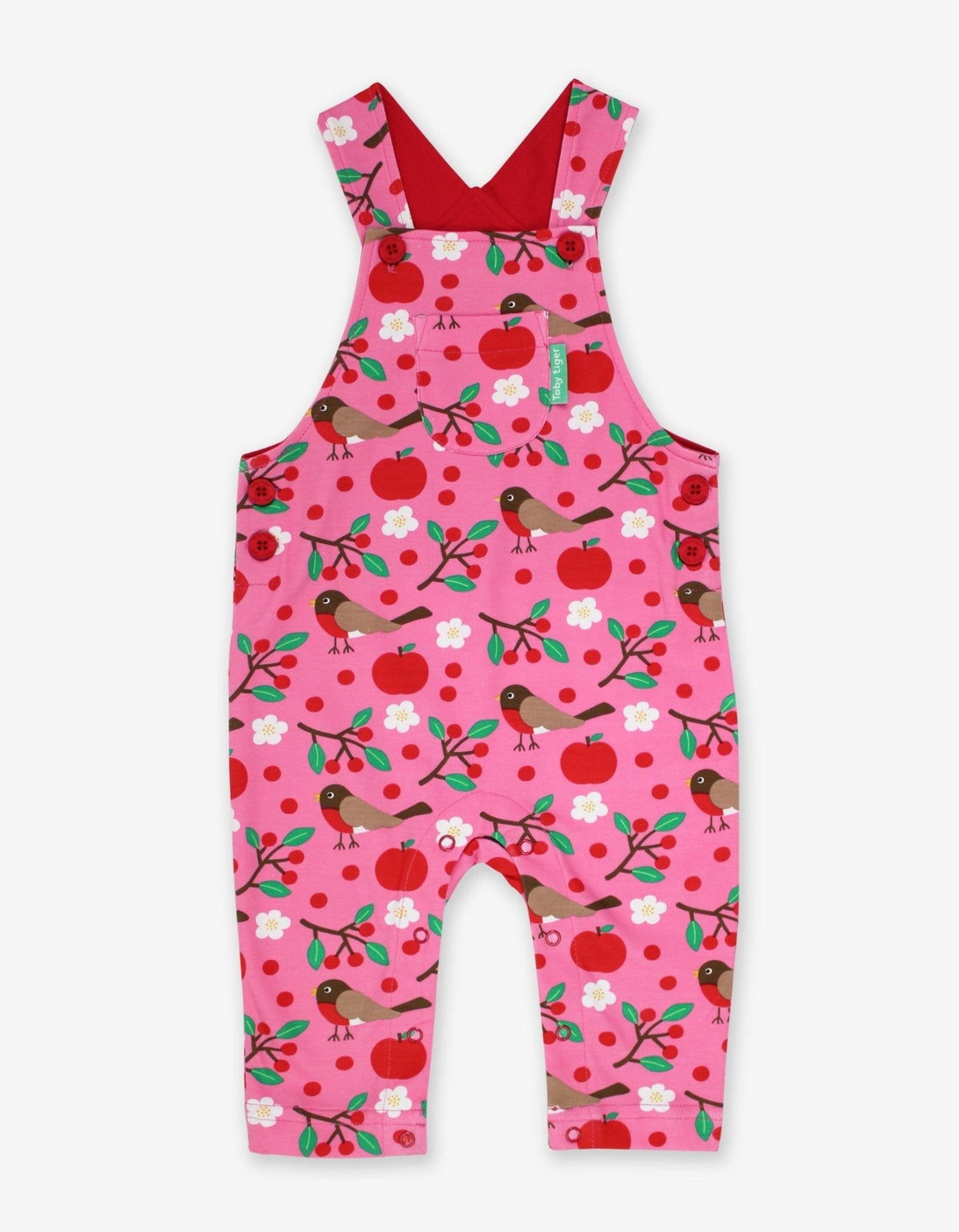 Toby Tiger Organic Robin Print Dungarees