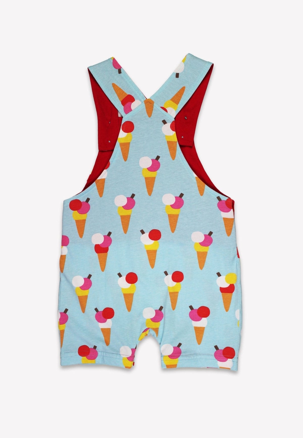 Toby Tiger Organic Ice Cream Cones Print Dungaree Shorts