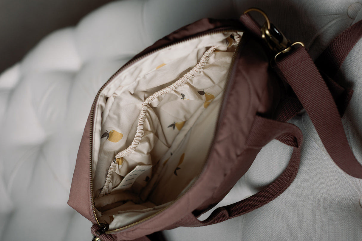 Ralphie Bear Quilted Changing Stroller Bag - Brown/Pears