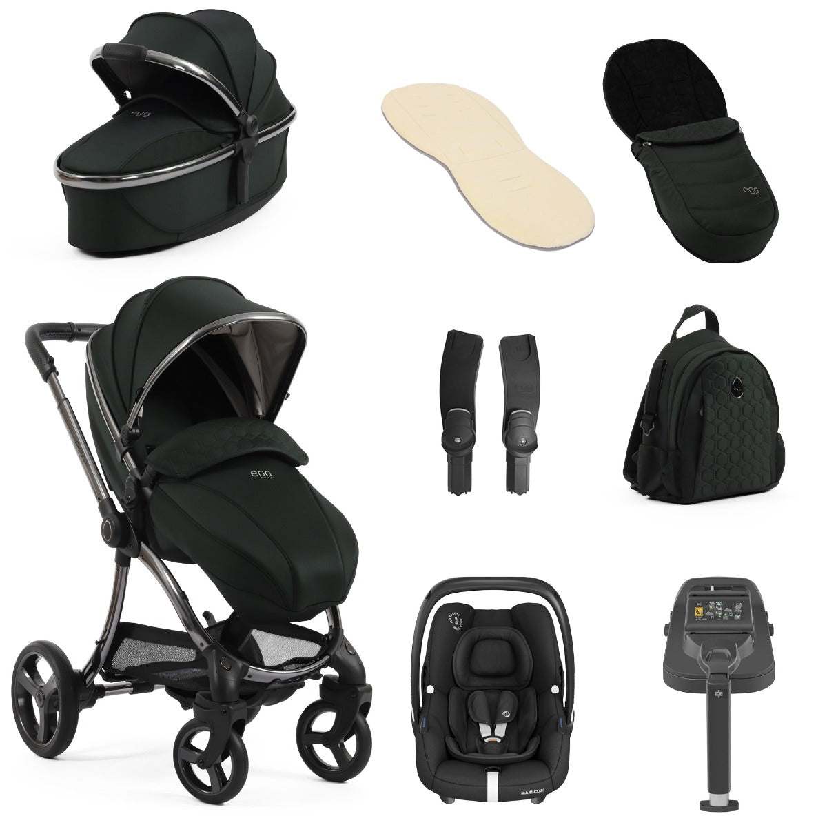 Egg 3 Luxury Maxi-Cosi Cabriofix i-Size Travel System Bundle - Black Olive