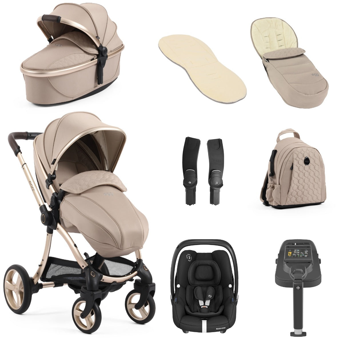 Egg 3 Luxury Maxi-Cosi Cabriofix i-Size Travel System Bundle - Feather