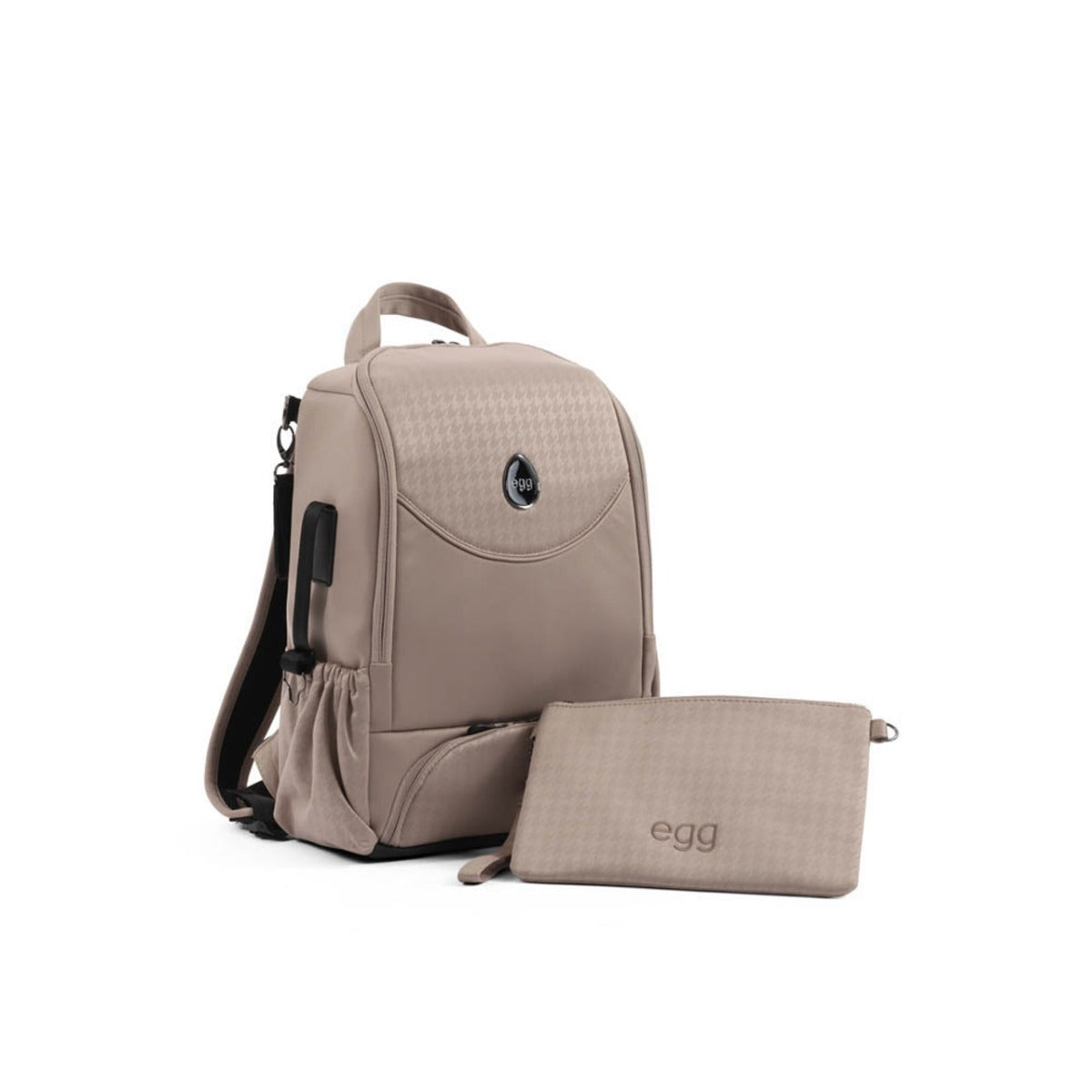 Egg 3 Backpack Special Edition Changing Bag - Houndstooth Almond