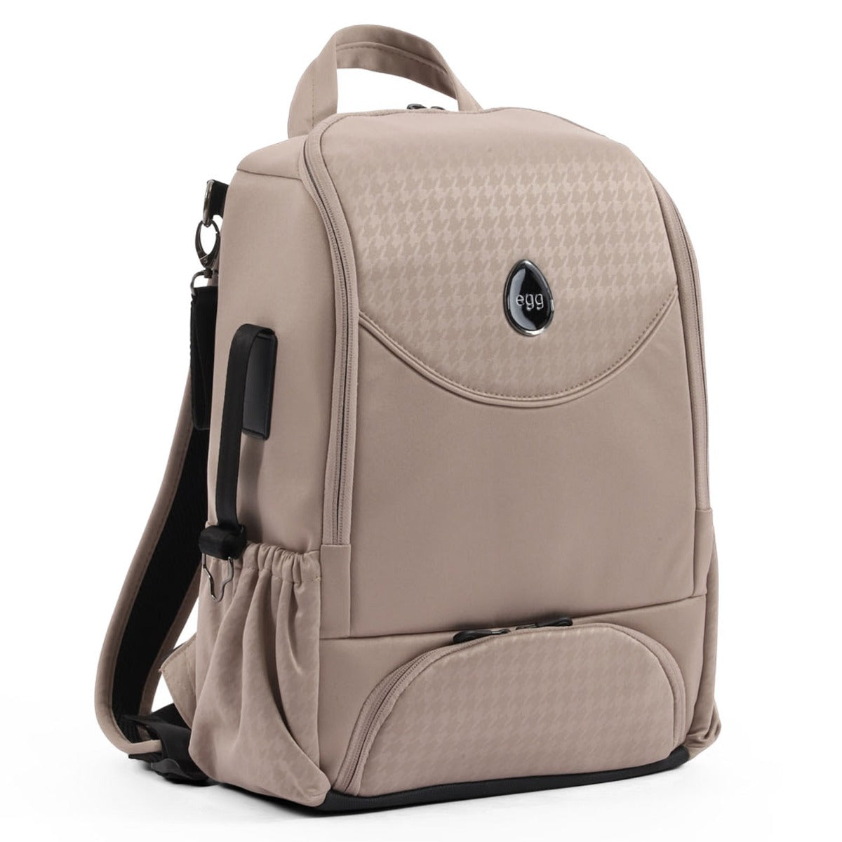 Egg 3 Backpack Special Edition Changing Bag - Houndstooth Almond