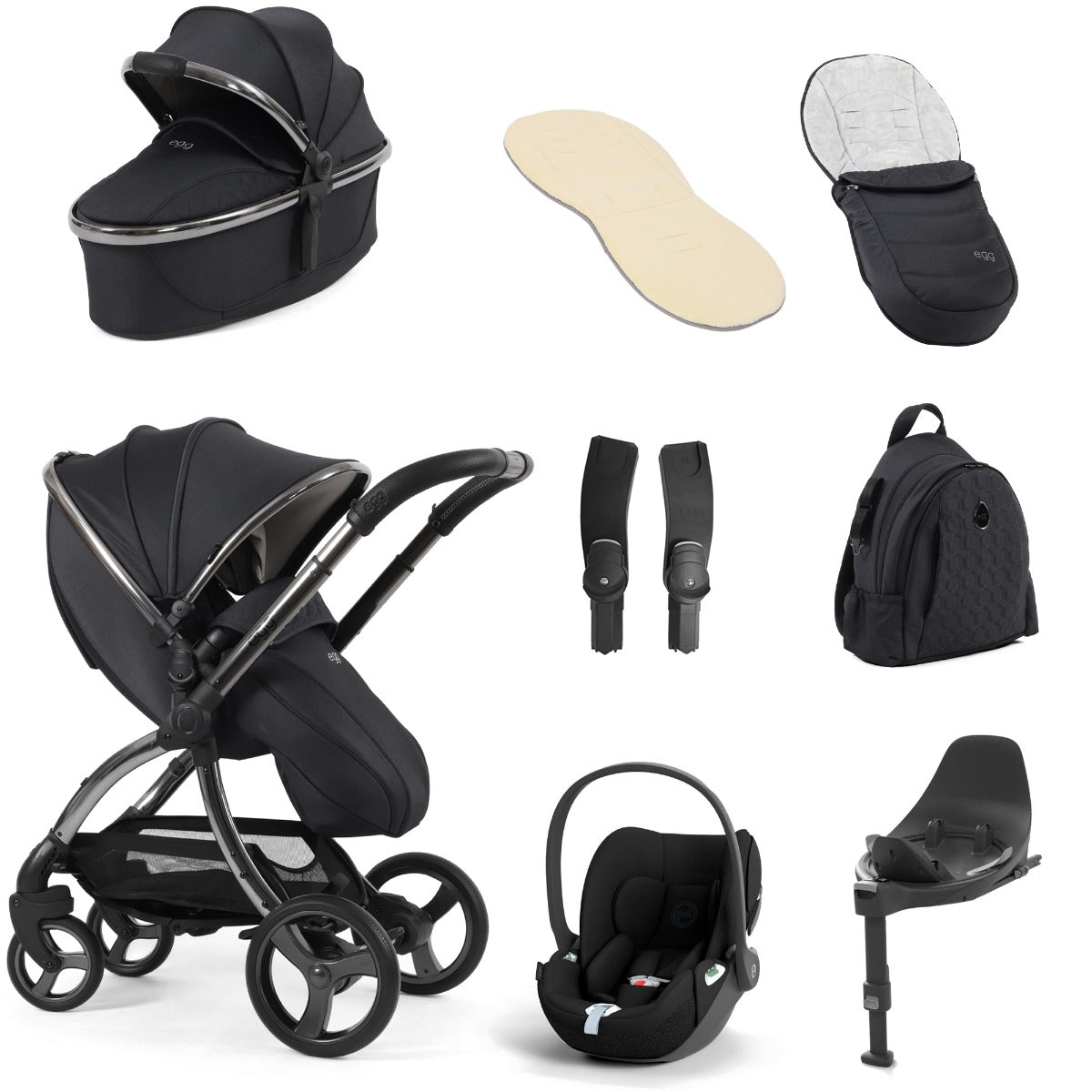 Egg 3 Luxury Cybex Cloud T i-Size Travel System Bundle - Carbonite