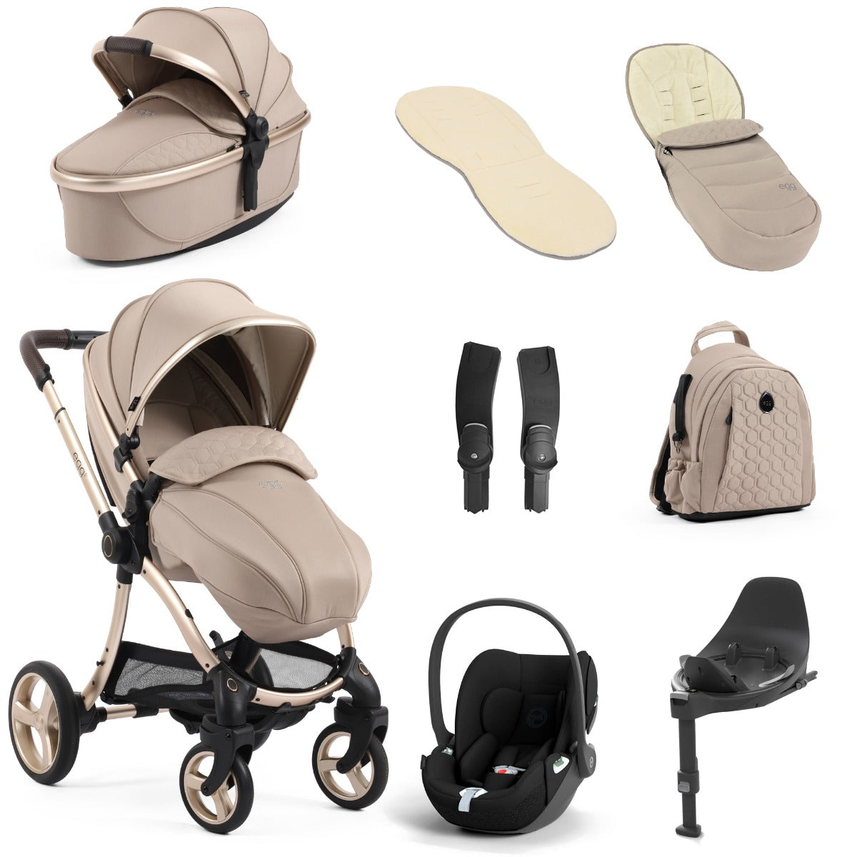 Egg 3 Luxury Cybex Cloud T i-Size Travel System Bundle - Feather