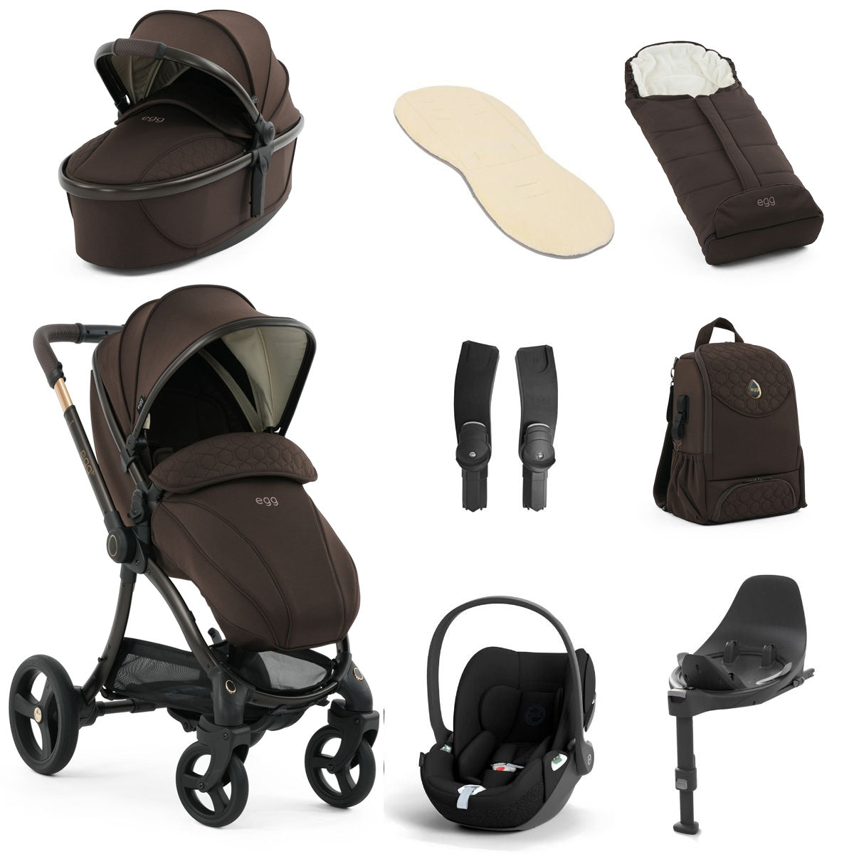 Egg 3 Luxury Cybex Cloud T i-Size Special Edition Travel System Bundle - Turkish Coffee