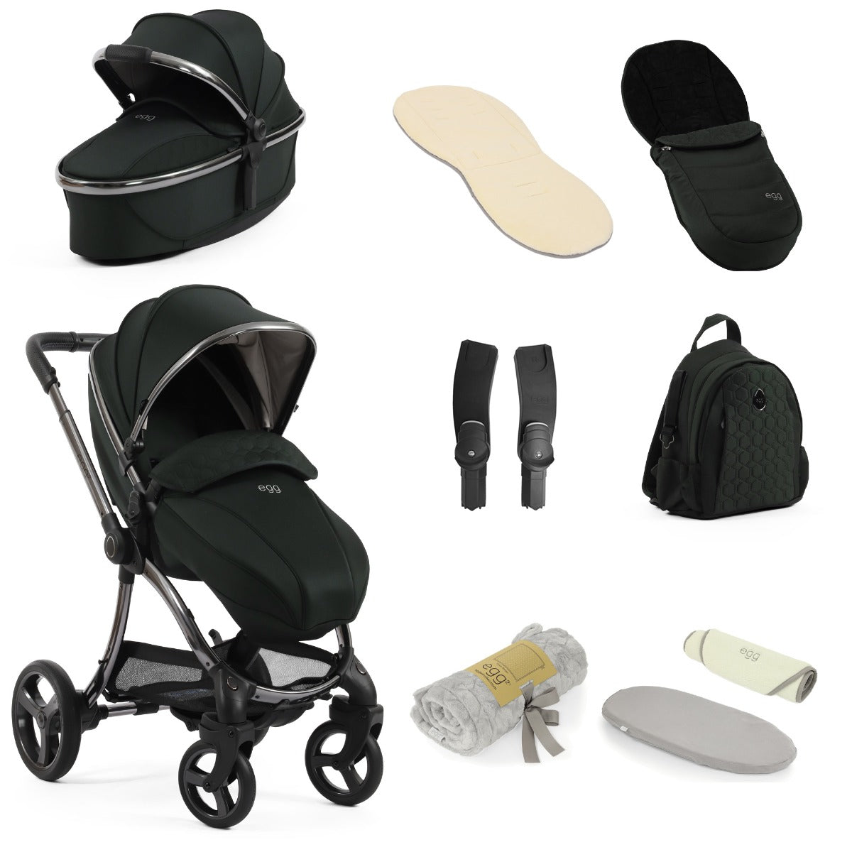 Egg 3 Stroller 9 Piece Snuggle Accessory Bundle - Black Olive