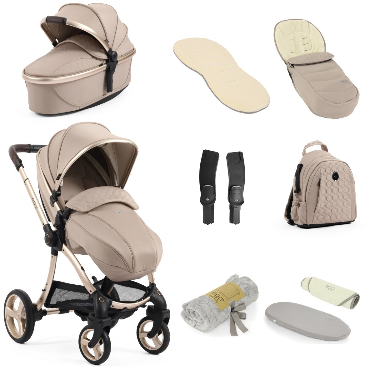 Egg 3 Stroller 9 Piece Snuggle Accessory Bundle - Feather