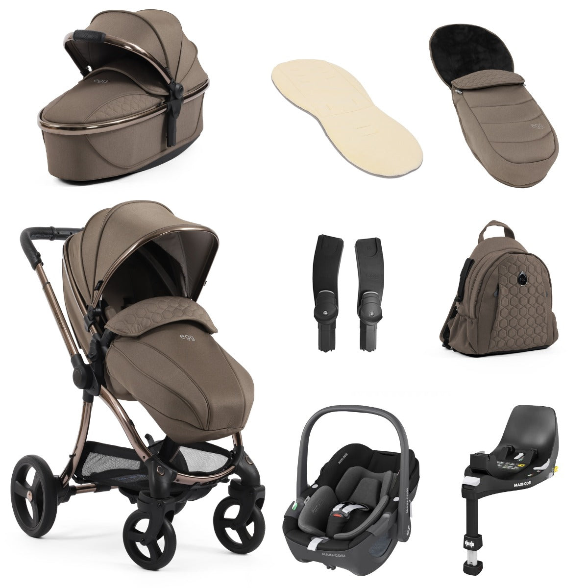 Egg 3 Luxury Maxi-Cosi Pebble 360 i-Size Travel System Bundle - Mink