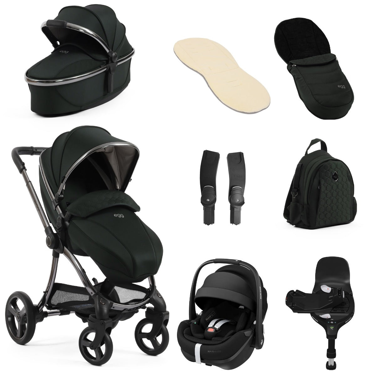 Egg 3 Luxury Maxi-Cosi Pebble 360 Pro2 i-Size Travel System Bundle - Black Olive