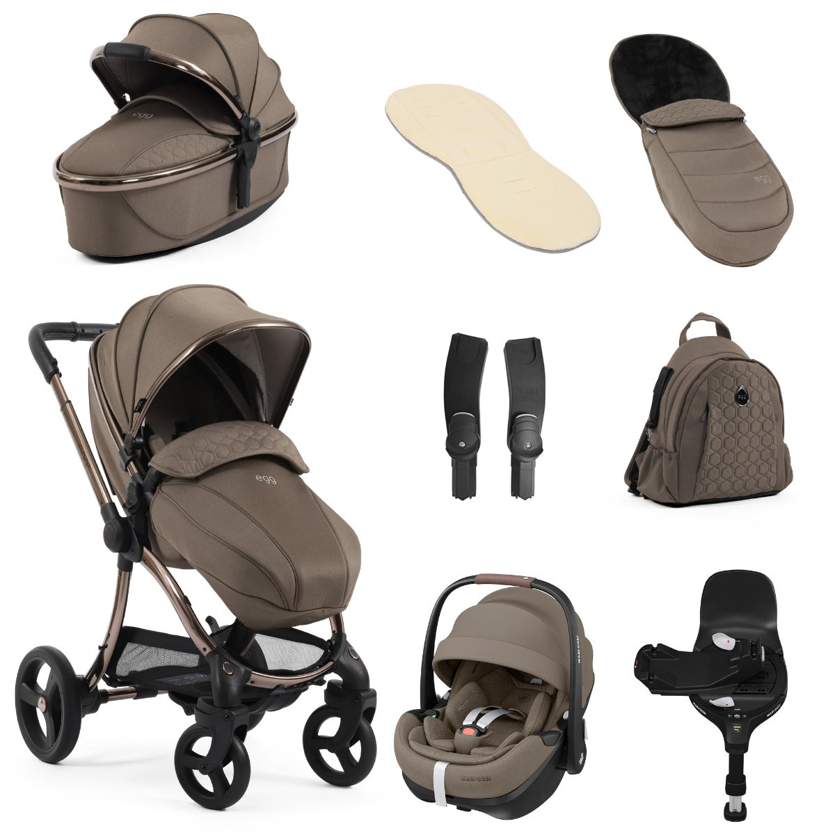 Egg 3 Luxury Maxi-Cosi Pebble 360 Pro2 i-Size Travel System Bundle - Mink