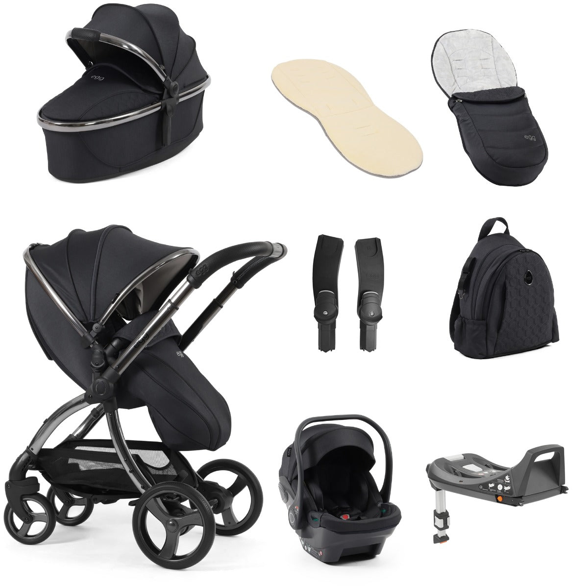 Egg 3 Luxury Shell i-Size Travel System Bundle - Carbonite
