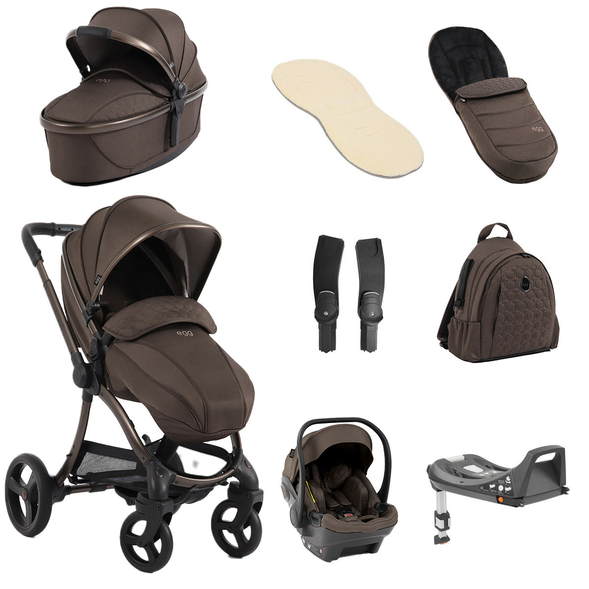 Egg 3 Luxury Shell i-Size Travel System Bundle - Chocolate Velvet