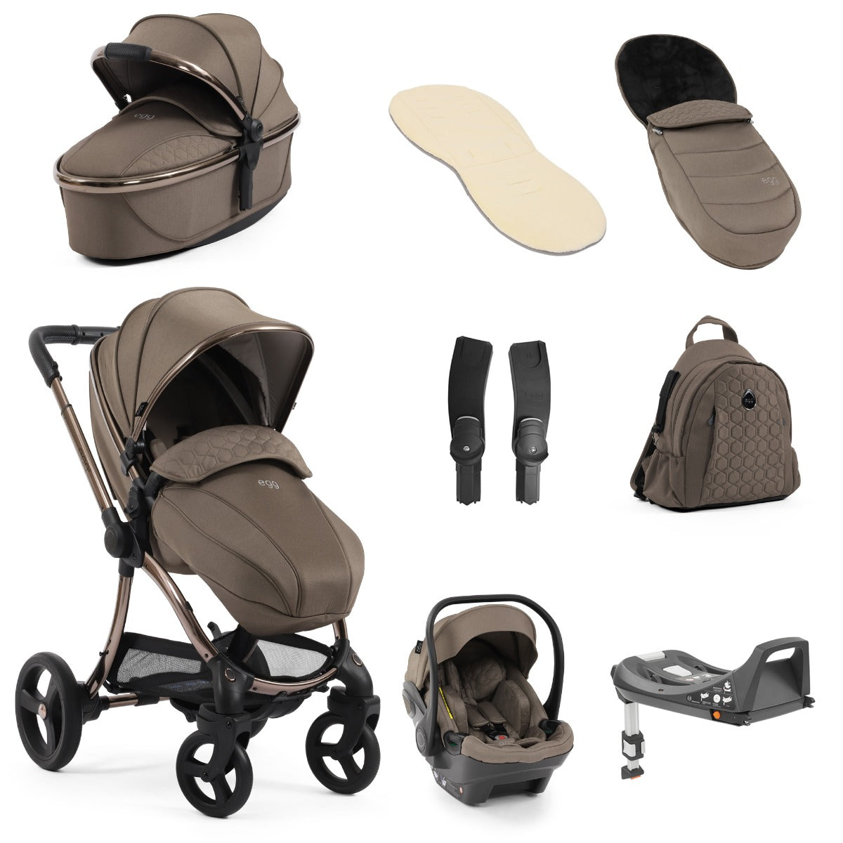 Egg 3 Luxury Shell i-Size Travel System Bundle - Mink