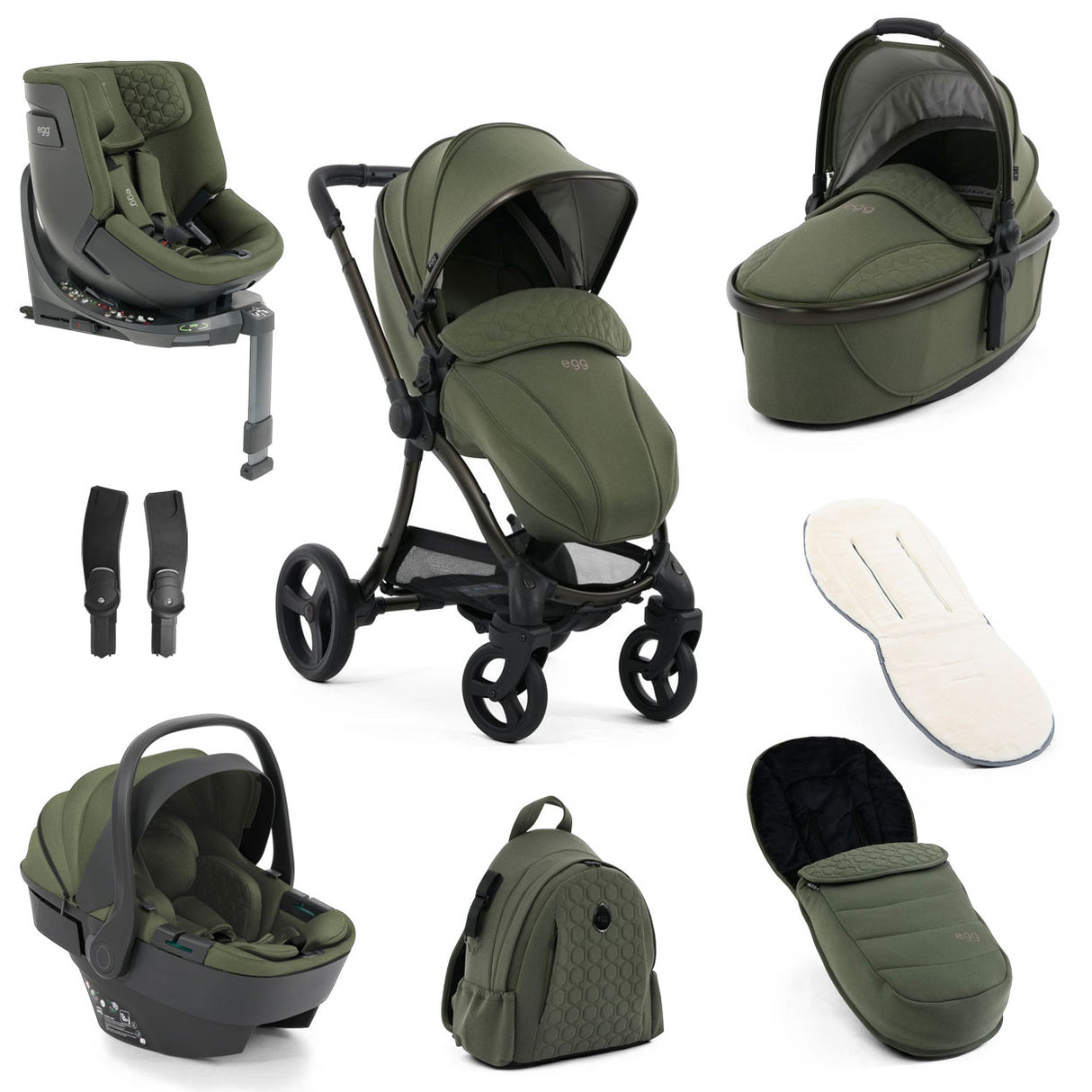 Egg 3 Ultimate Shell 360 Travel System Bundle - Sage